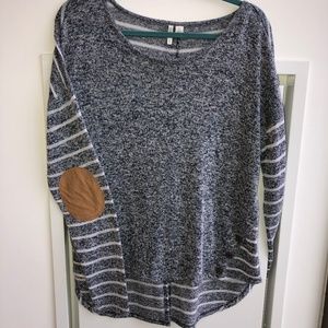 Long sleeve two pattern sweater